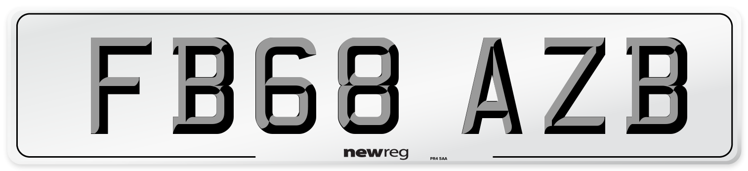 FB68 AZB Number Plate from New Reg